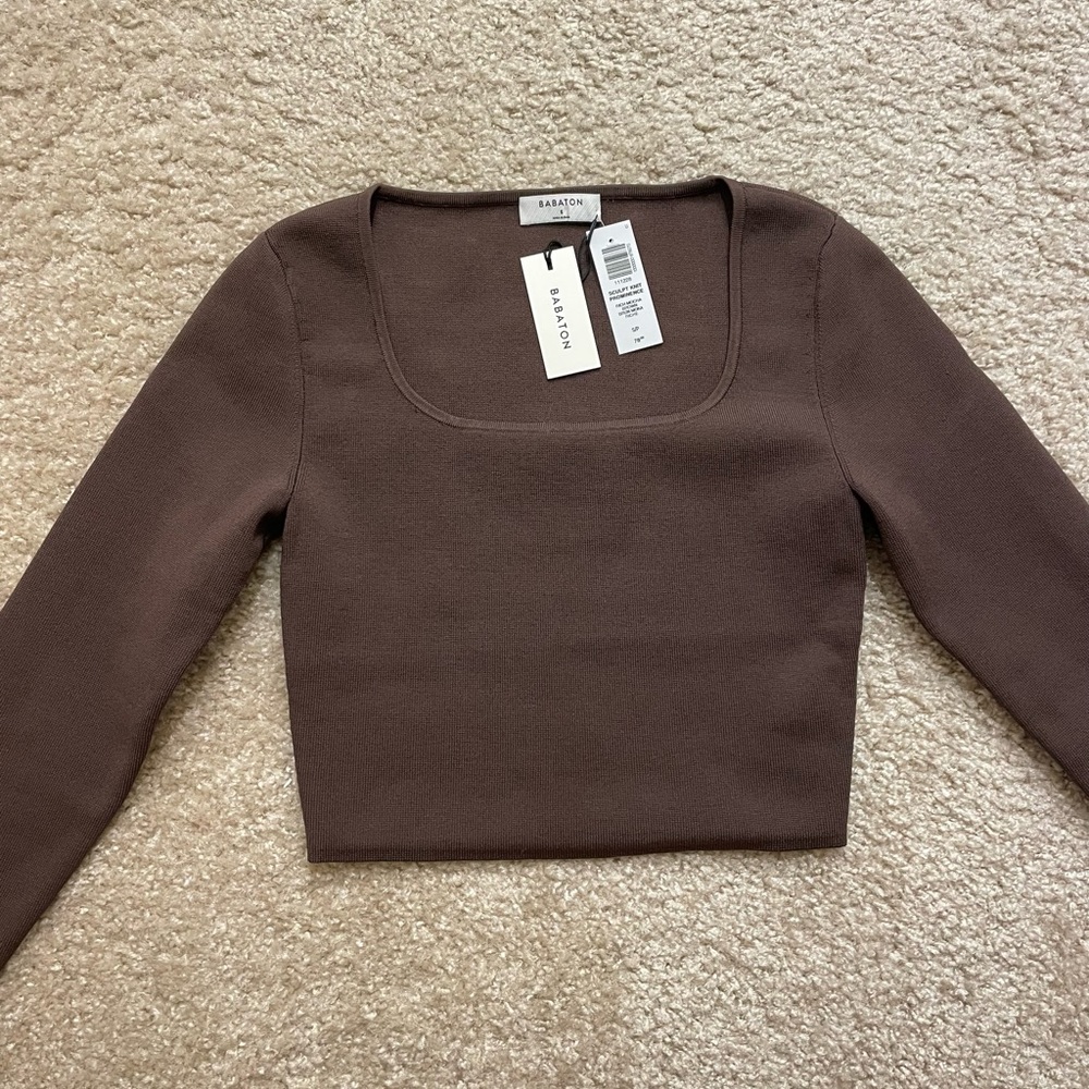 NWT Aritzia Babaton Sculpt Knit Prominence Long Sleeve